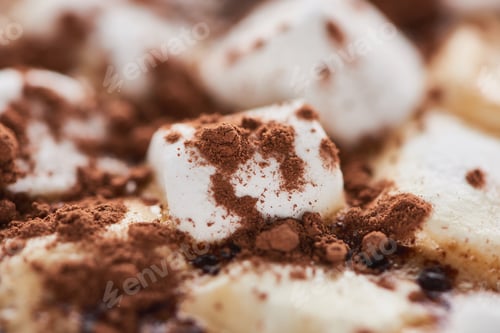 Preview: Close up View of Cacao With Marshmallow And Cacao Powder