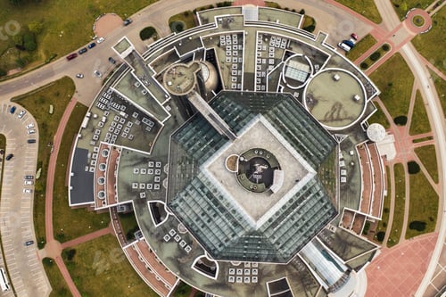 Preview: Top view of the National library in Minsk-the capital of the Republic of Belarus, a public building