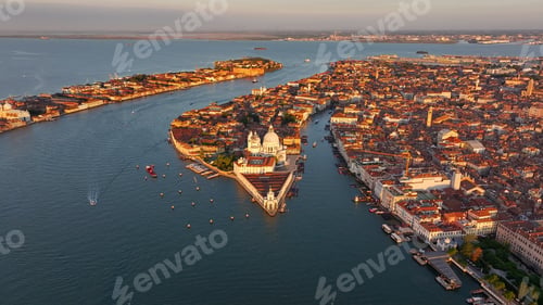 Preview: Venice aerial, Grand Canal, Basilica, Punta della Dogana, Venetian Lagoon, Italy