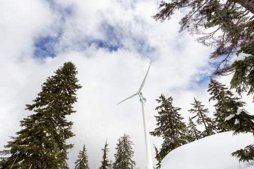 Preview: Wind Turbine on top of Grouse Mountain during cloudy winter season