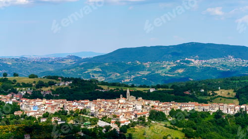 Preview: Landscape in Molise near Macchiagodena and Frosolone. View of Sant Elena Sannita