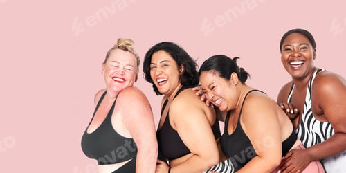 Preview: Body positivity diverse curvy women sportswear