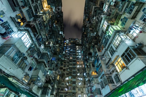 Preview: Residential building in Hong Kong at night
