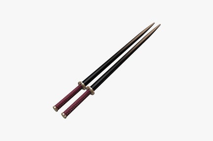 Preview: Chopsticks with gold-tipped metal ends and ornamental base