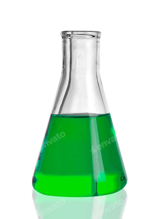 Preview: Chemical laboratory flask with green liquid