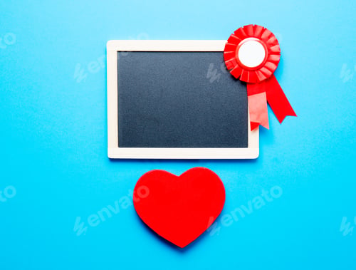 Preview: prize ribbon, toy and blackboard