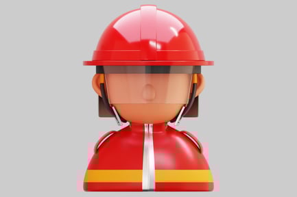 Preview: Stylized Firefighter Character Bust