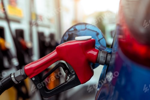 Preview: Car fueling at gas station. Refuel fill up with petrol gasoline. Petrol pump filling fuel nozzle