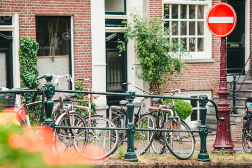 Preview: Traditional dutch medieval houses in Amsterdam capital of Netherlands