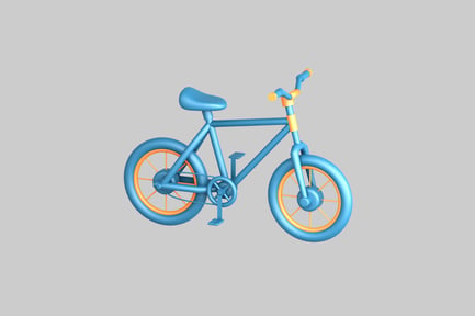 Preview: Cartoon bicycle with orange spokes