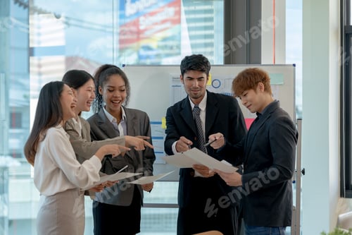 Preview: Group of young Asian businesspeople seminar to discuss planning strategies development business.