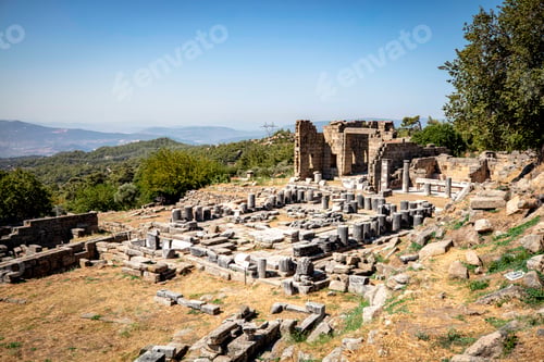 Preview: Labranda archaeological site, the Temple of Zeus Labraundeus, Mugla Province, Turkey.