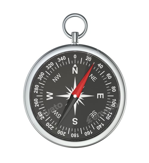 Preview: Modern silver compass