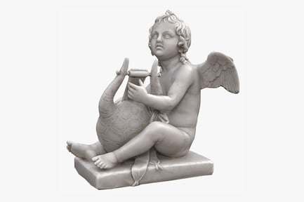 Visualização: Cupido tocando harpa em concha de tartaruga