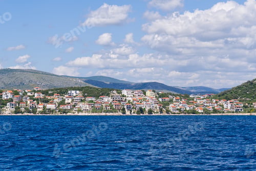 Preview: View of the mediterranean city from the sea. Rogoznica town on the Adriatic coast in Croatia.