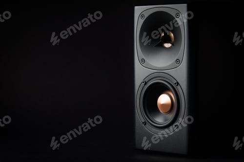 Preview: Sound speaker on dark background with copy space