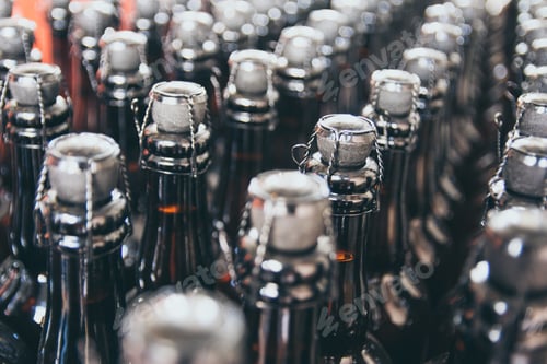 Preview: Clean beer bottles in a factory