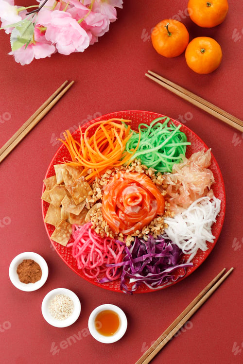 Preview: Healthy Delicious Homemade Yee Sang Salad.