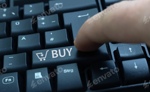 Preview: online shopping or internet shop concepts, computer keyboard.