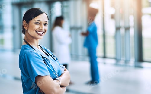 Smiling Medical Professional in Hospital Setting