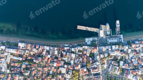 Preview: Aerial view of Avsa island, Turkey. Avsa Island view from sea in Turkey.
