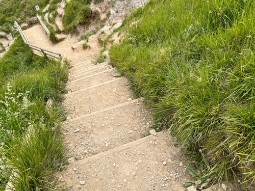 Preview: Stairs leading to Man O'War Beach and Durdle Door on Jurassic Coast, England.