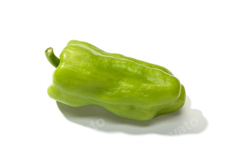 Preview: Green pepper isolated on white
