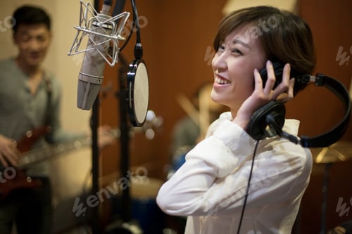 Preview: Musical band in recording studio