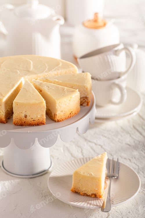 Preview: Sweet and homemade New york cheesecake with vanilla and mascarpone.