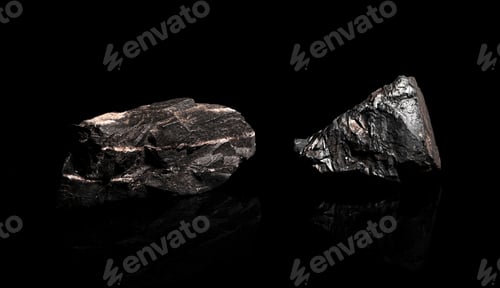 Preview: Macro Close up image of raw material Manganese Ore rock isolated