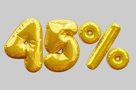 Preview: Forty Five Percent Discount With Golden Balloons
