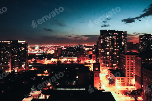 Preview: Beautiful night city, night city lights, beautiful background