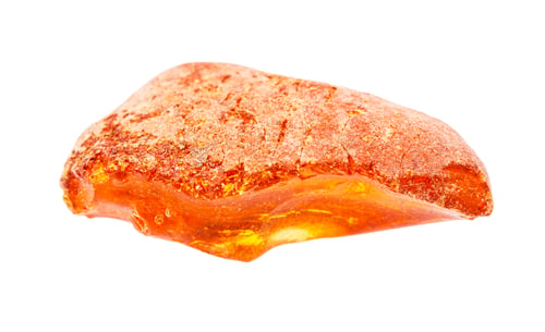 Preview: rough unpeeled Amber nugget isolated on white