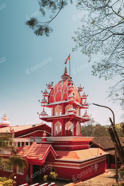 Preview: Panaji, Goa, India. Tower Of The Hindu Maruti Temple Or Hanuman Temple Is Located In Panjim. Built