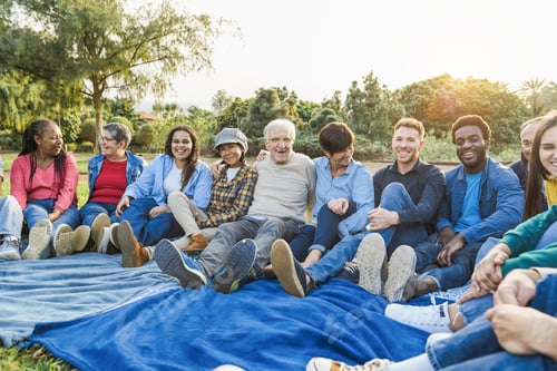 Preview: Group of multigenerational people smiling in front of camera