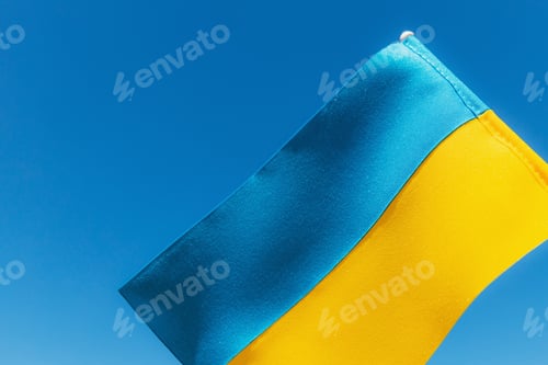 Preview: Large bicolor yellow blue Ukrainian state flag, Independence Constitution Day