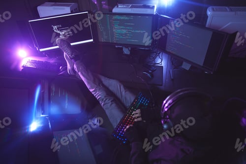 Preview: Computer Hacker in Dark