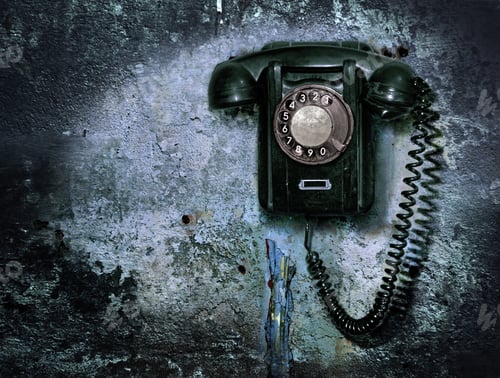 Preview: Old phone on the destroyed wall