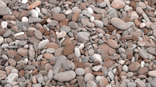 Vorschau: Hintergrund aus Meer- oder Flusskieseln. Farbe des Jahres 2025 - Mocha Mousse