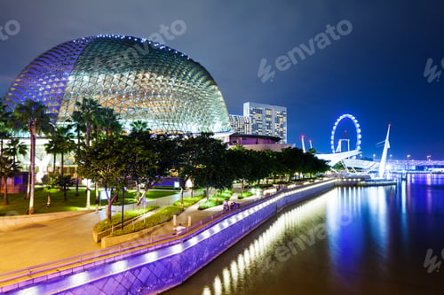 Preview: Singapore city skyline at night
