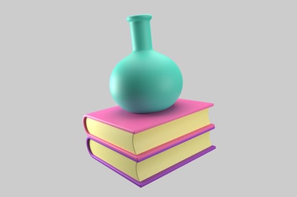 Preview: Cartoon science books and beaker