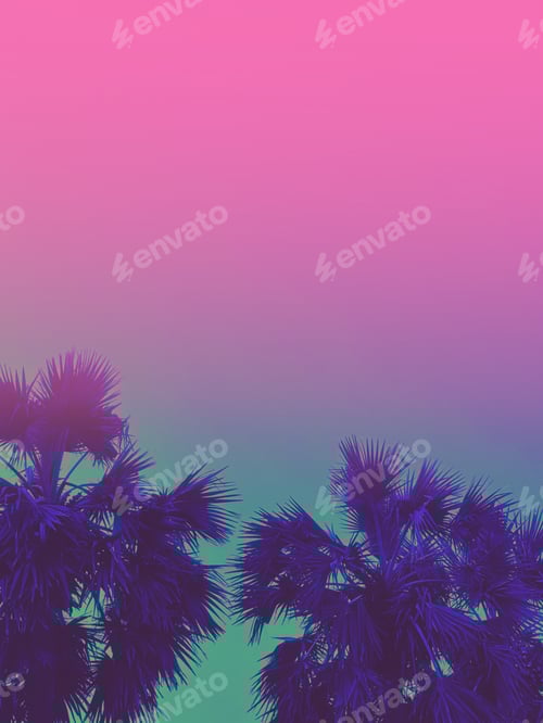 Preview: Palm trees against pastel sky