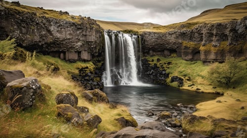 Preview: a beautiful waterfall in Iceland
