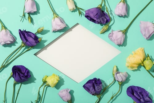 Preview: Beautiful, fresh flowers on a blue background.