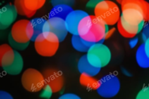Preview: Background Abstract- Bokeh Blurry. Defocused- Festive Party. New Year- Beautiful Spark.