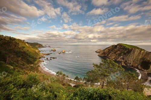 Preview: Aerial view of a sunny beautiful seashore in Spain