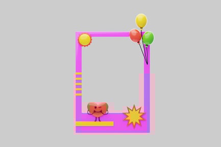 Preview: Fun cartoon photo frame template