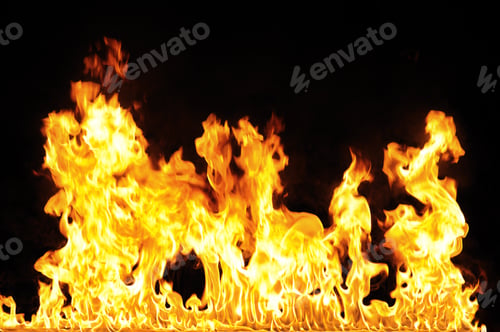 Preview: Abstract fire burns on dark background