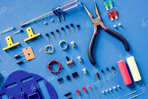 Preview: Electronic circuit component part isolated on table
