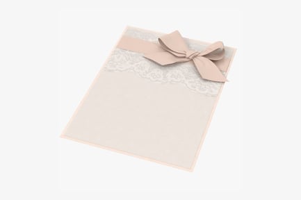 Preview: Cream Invitation with Lace and Bow